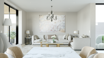 Luxury dining room 3D architectural render – contemporary interior design