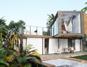 Architectural Visualization of a Exterior Beach House with a pool