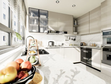 Architectural Visualization of a Kitchen with some appliances
