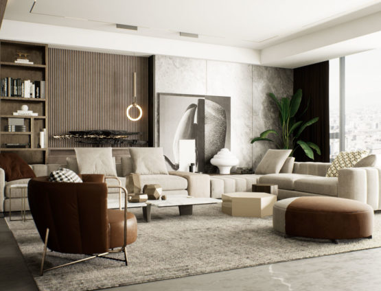 Architectural Visualization of a Interior Living room apartment